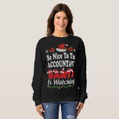 Sweatshirt Chandail laid de Noël de comptable (Devant entier)