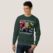 Sweatshirt Chandail laid de Noël de Donald Trump de faux Noël (Devant entier)
