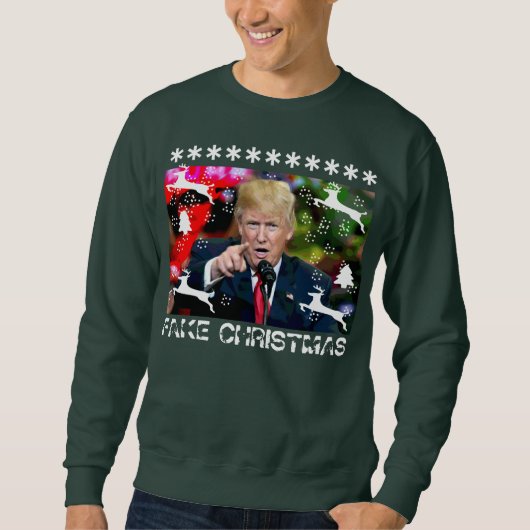 Sweatshirt Chandail laid de Noël de Donald Trump de faux Noël (Devant)