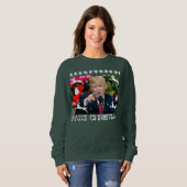 Sweatshirt Chandail laid de Noël de Donald Trump de faux Noël (Devant entier)