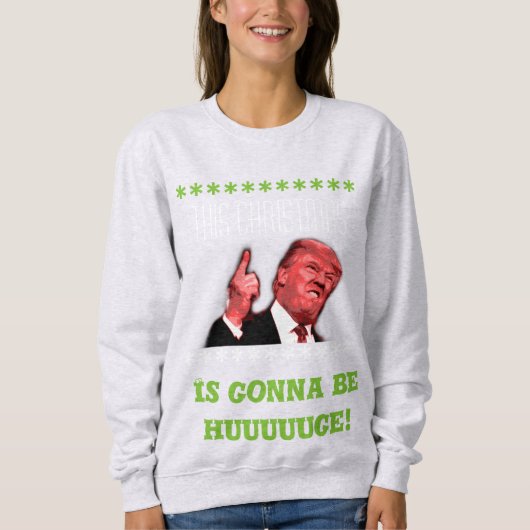 Sweatshirt Chandail laid de Noël de Donald Trump pour des (Devant)