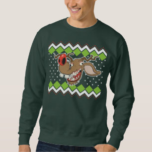 Sweatshirt Chandail laid de Noël de renne laid