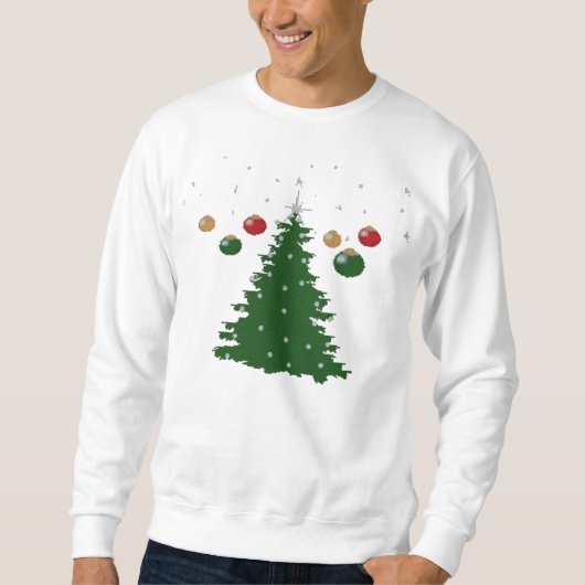 Sweatshirt Chandail laid de Noël ornemental d'arbre (Devant)
