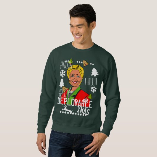 Sweatshirt Chandail laid déplorable de Noël de Hillary (Devant entier)