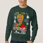 Sweatshirt Chandail laid déplorable de Noël de Hillary (Devant)