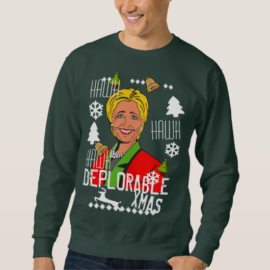 Sweatshirt Chandail laid déplorable de Noël de Hillary (Devant)