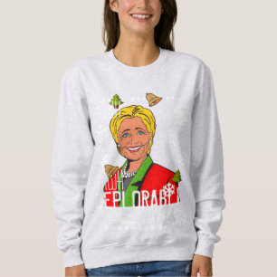 Sweatshirt Chandail laid rouge de Noël de Hillary Clinton