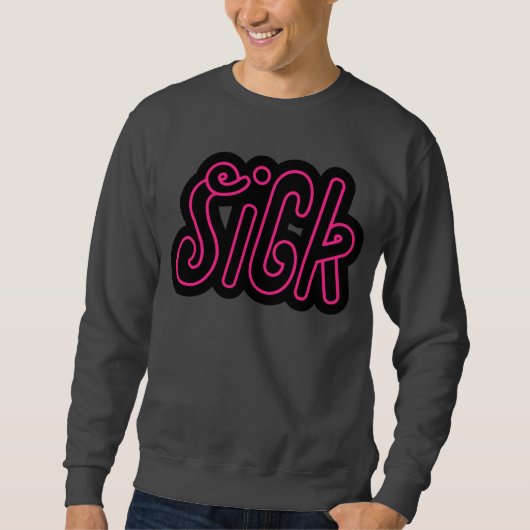 Sweatshirt Chandail malade rose (Devant)