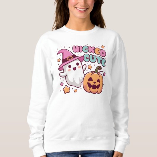 Sweatshirt Chandail mignon - Kawaii Ghost Halloween Pullo (Devant)