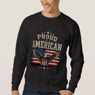 Sweatshirt Chandail Proud American USA Flag