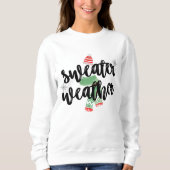 Sweatshirt Chandail vert-rouge-noir Météo T-shirt hiver (Devant)