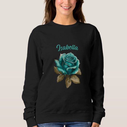 Sweatshirt Chandail vintage rose sarcelle (Devant)