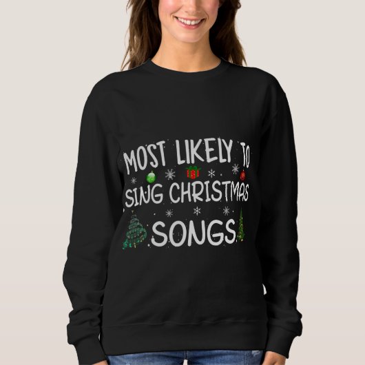 Sweatshirt Chansons de Noël de la famille Noël (Devant)