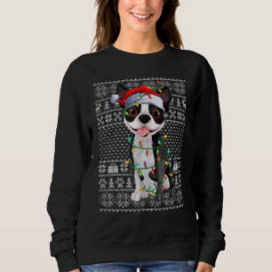Sweatshirt Chant Xmas moche style Père Noël Boston Terrier Ch