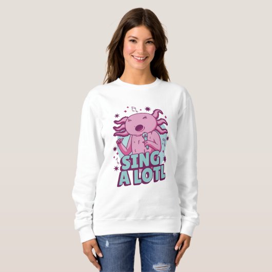 Sweatshirt Chanter un long chant Axolotl (Devant entier)