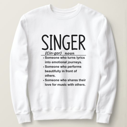 Sweatshirt Chanteur (Design devant)