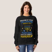 Sweatshirt Chanukah Cellphone Menorah Hanukkah Ugly Hanukkah (Devant entier)
