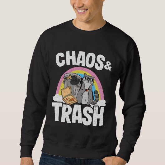 Sweatshirt Chaos & Trash Garbage Panda Rainbow Raccoon 1 (Devant)
