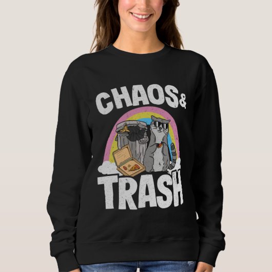 Sweatshirt Chaos & Trash Garbage Panda Rainbow Raccoon  1 (Devant)
