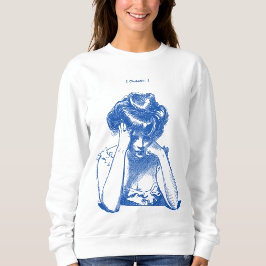 Sweatshirt Chaotique - Style d'esquisse rétro (Devant)