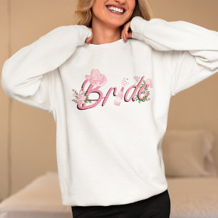 Sweatshirt Chapeau de cowboy rose avec fleurs de mariée