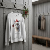 Sweatshirt Chapeau de Père Noël en aquarelle pour lama de Noë