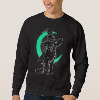 Sweatshirt Chapeau de sorcière de chaton effrayant Halloween 
