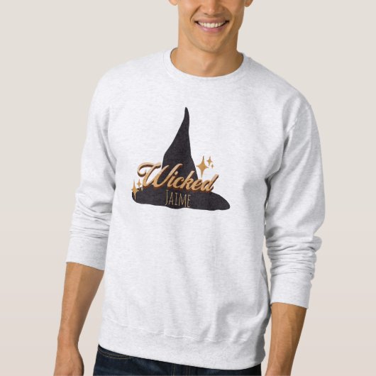Sweatshirt Chapeau de sorcière rétro nom méchant (Devant)