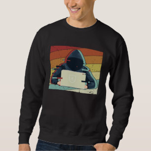 Sweatshirt Chapeau Noir Rétro Piratage Éthique White Hat Hack