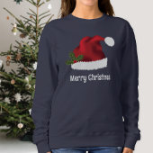 Sweatshirt Chapeau Rouge Au Père Noël Avec Texte Holly Et Per
