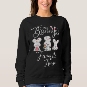 Sweatshirt Chaque Bunnys Est Favorite Infirmière Rainbow Bunn