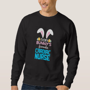 Sweatshirt Chaque Bunny's Favorite Cardiac Nurse Life Pâques 