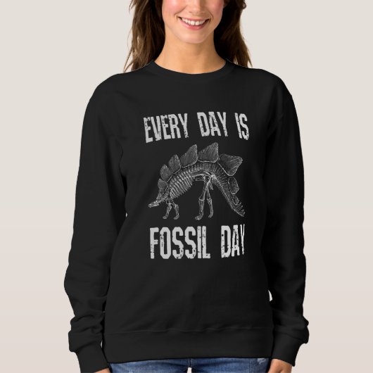 Sweatshirt Chaque Jour Est Le Cool Du Jour Fossile Dinosaure (Devant)