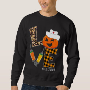 Sweatshirt Charger Infirmière Halloween Citrouille Leopard Lo