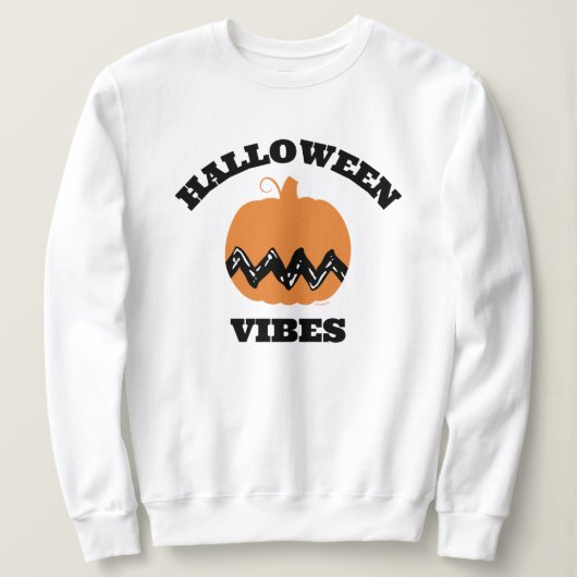 Sweatshirt Charlie Brown Orange Citrouille | Vibes d'Hallowee (Design devant)