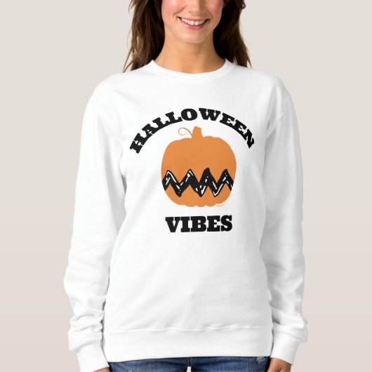 Sweatshirt Charlie Brown Orange Citrouille | Vibes d'Hallowee (Devant)