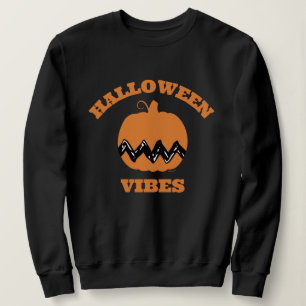 Sweatshirt Charlie Brown Orange Citrouille Vibes d'Hallowee