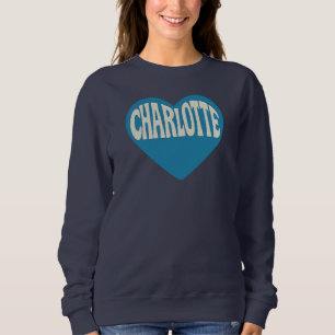 Sweatshirt Charlotte NC Retro Heart Design - Police Vintage