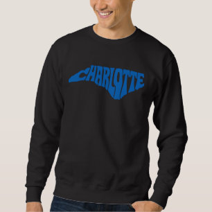 Sweatshirt Charlotte North Carolina Retro State Shape Design