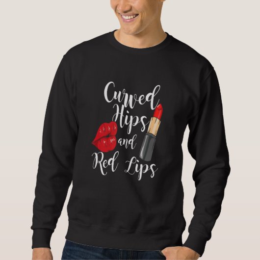 Sweatshirt Charmant Lèvres Rouges Levure Courbée Hauteurs Et (Devant)