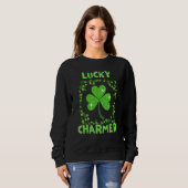 Sweatshirt CHARMEUR CHANCEUX Pour la Saint-Patrick (Devant entier)