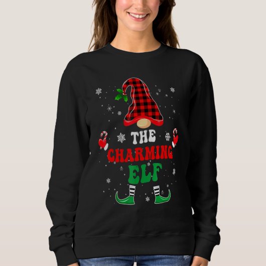 Sweatshirt Charming Elf Family Matching Christmas Pajama Red (Devant)