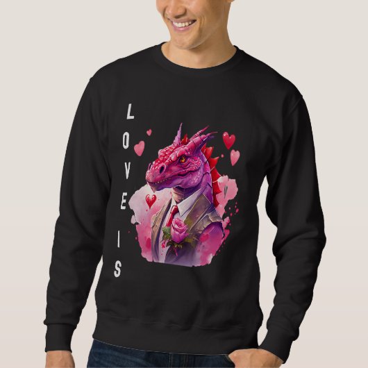 Sweatshirt Charming Love is With Heart Animal Valentine's day (Devant)