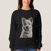Sweatshirt Charming White Shepherd Puppy Portrait (Devant)