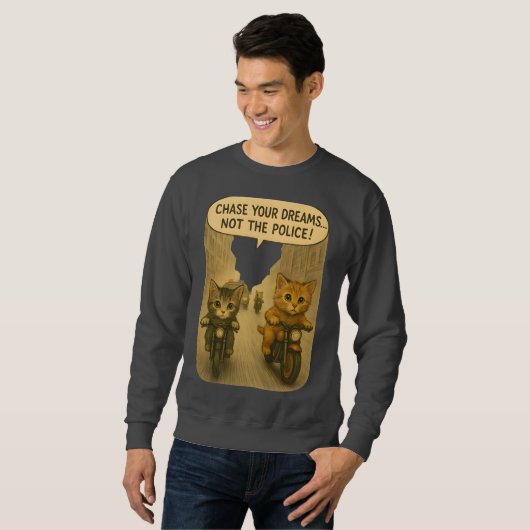 Sweatshirt Chase Cats on Motorbikes  (Devant entier)