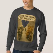 Sweatshirt Chase Cats on Motorbikes (Devant)