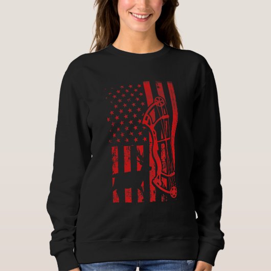 Sweatshirt Chasse aux cerfs Patriotique Us Chasse aux wapitis (Devant)