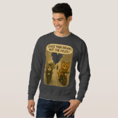 Sweatshirt Chasse aux chats à moto (Devant entier)