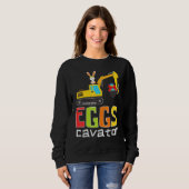 Sweatshirt Chasse aux oeufs de Pâques Eggscavator mignonne Ai (Devant entier)