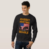 Sweatshirt Chasse de lapin Beagle de chien chasseur Beagle Us (Devant entier)